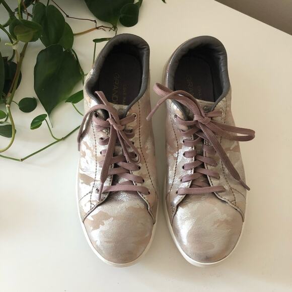 Cole Haan Camo Metallic Leather Sneakers - Picture 1 of 6